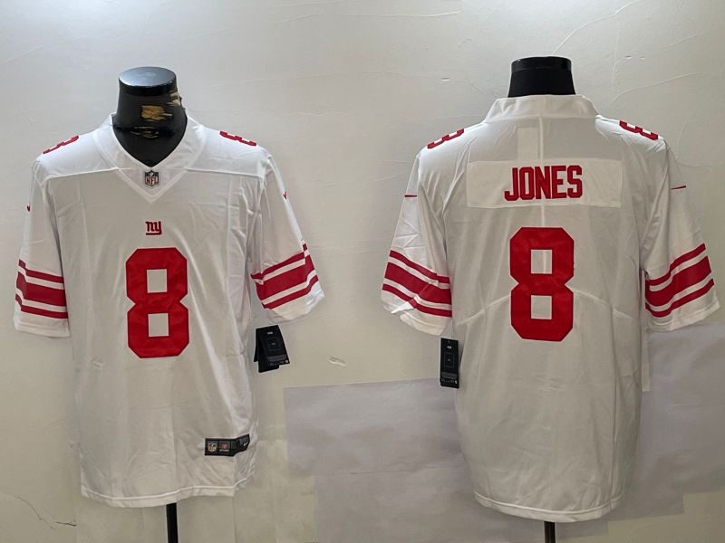 Men New York Giants #8 Jones White 2024 Nike Vapor Limited NFL Jersey style 4